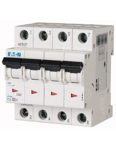 Wyłącznik nadprądowy 4P D 2A 6kA AC PL6-D2/4 166544