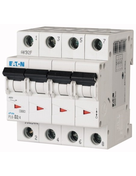 Wyłącznik nadprądowy 4P D 2A 6kA AC PL6-D2/4 166544