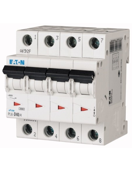 Wyłącznik nadprądowy 4P D 40A 6kA AC PL6-D40/4 166551