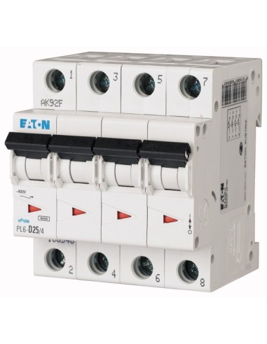 Wyłącznik nadprądowy 4P D 25A 6kA AC PL6-D25/4 166546