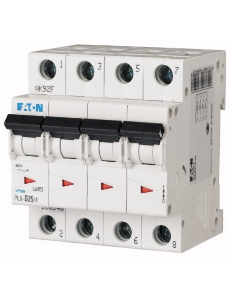 Wyłącznik nadprądowy 4P D 25A 6kA AC PL6-D25/4 166546
