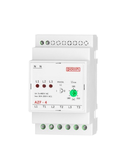 Automatyczny przełącznik faz z regulacją 16A 250V TH35 AZF-4