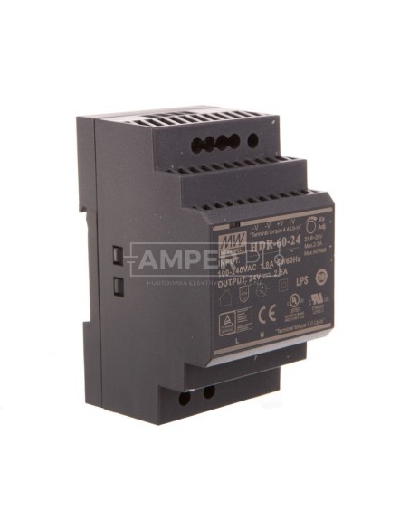 Zasilacz impulsowy 24V DC 2,5A 60W wej. 100-240V AC 1,8A HDR-60-24