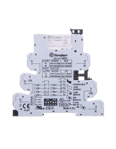 Przekaźnikowy moduł sprzęgający 6,2mm MasterTIMER wielofunkcyjny (AI DI GI SW BE,CE,DE,EE) 1P 6A 24VAC/DC 39.91.0.024.0060