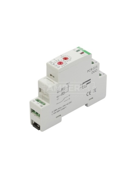 Przekaźnik czasowy 1P 10A 0,1sek-576h 230V AC, 24V AC/DC opóźnione załączenie PCR-515DUO