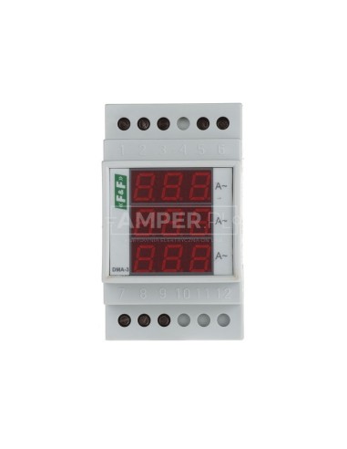 Amperomierz 3-fazowy cyfrowy modułowy 0-20A dokładność 0,5% DMA3RMS