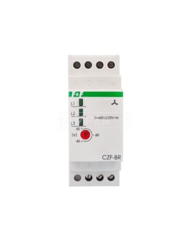 Przekaźnik zaniku i asymetri faz 10A 1P 4sek 40-80V CZF-BR