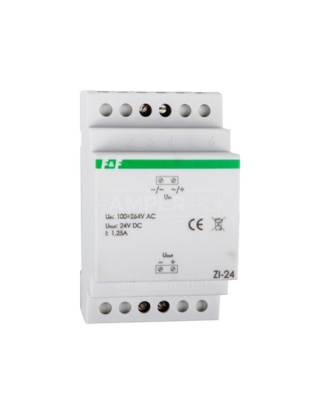 Zasilacz impulsowy 100-264VAC/24VDC 30W 1,25A ZI-24