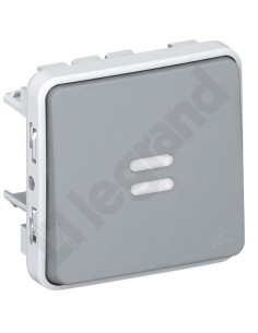 PLEXO55 Przycisk pojedynczy z podświetleniem szary 069542