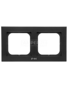 SONATA Ramka podwójna do łączników IP44 czarny metalik RH-2R/33