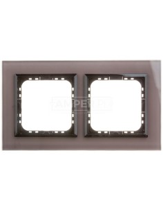 SONATA Ramka podwójna szare szkło / czarna R-2RGC/41/25