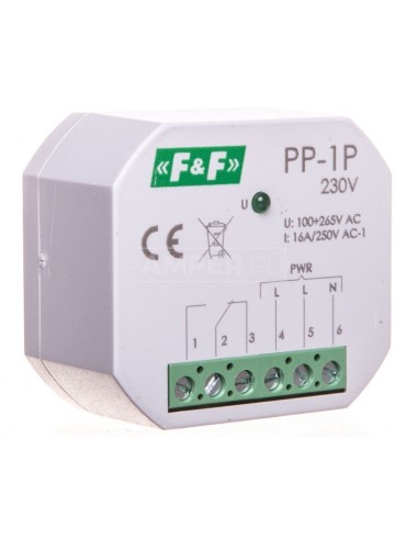 Przekaźnik elektromagnetyczny 1P 16A 250V AC PP-1P-230V