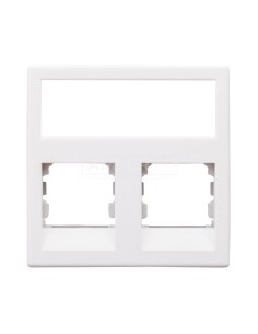 Simon Connect Płytka K45 gniazda teleinformatycznego podwójnego 2xRJ płaska czysta biel KB076/9