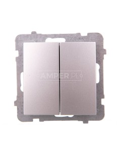 AS Łącznik schodowy podwójny srebro ŁP-10G/m/18