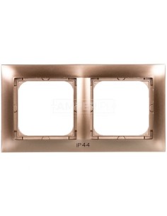 IMPRESJA Ramka podwójna do łączników IP44 złoty metalik RH-2Y/28