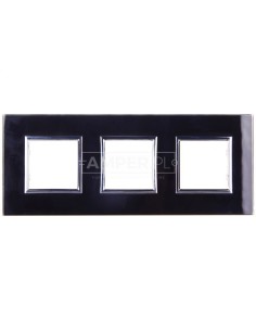 DANTE Ramka potrójna szkło BLACK GLASS 4509183
