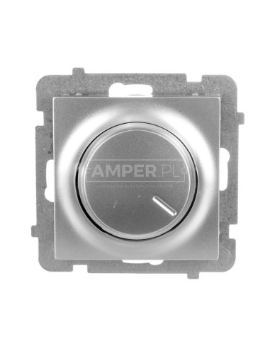 AS Ściemniacz przyciskowo-obrotowy /żarowy i halogenowy/ srebro ŁP-8G/m/18