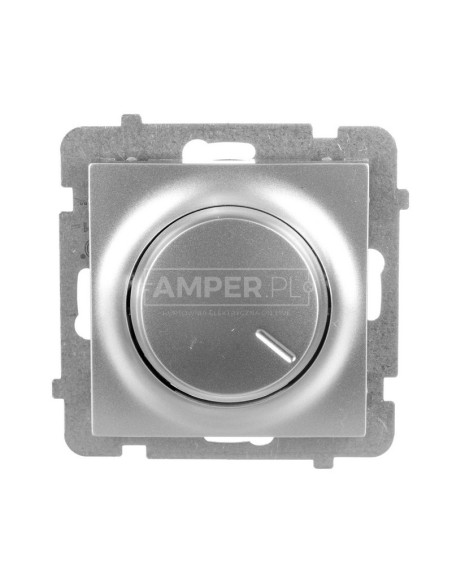 AS Ściemniacz przyciskowo-obrotowy /żarowy i halogenowy/ srebro ŁP-8G/m/18