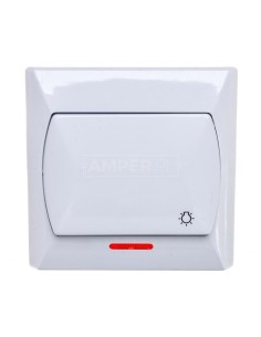 AKCENT Przycisk /światło/ z podświetleniem biały ŁP-5AS/00