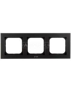 SONATA Ramka potrójna do łączników IP44 czarny metalik RH-3R/33