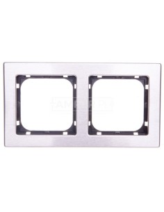 SONATA Ramka podwójna stal inox metal R-2RM/37