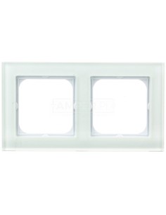 SONATA Ramka podwójna białe szkło R-2RG/31