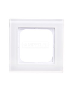 SONATA Ramka pojedyncza białe szkło R-1RG/31