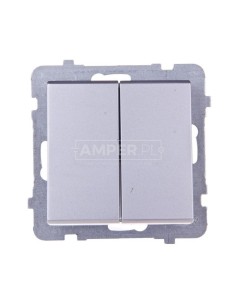 SONATA Łącznik schodowy podwójny srebro mat ŁP-10R/m/38