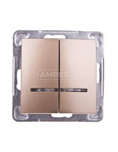 IMPRESJA Łącznik świecznikowy z podświetleniem złoty metalik ŁP-2YS/m/28