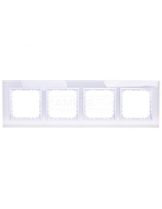 SONATA Ramka poczwórna białe szkło / biały R-4RGC/31/00