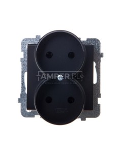 SONATA Gniazdo podwójne b/u czarny metalik GP-2RR/m/33