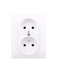 KOS66 Gniazdo podwójne z/u kompletne białe 660436