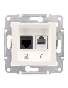Sedna gniazdo telefoniczne - komputerowe kat.5E krem SDN5100123 2
