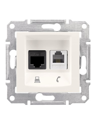 Sedna gniazdo telefoniczne - komputerowe kat.5E krem SDN5100123