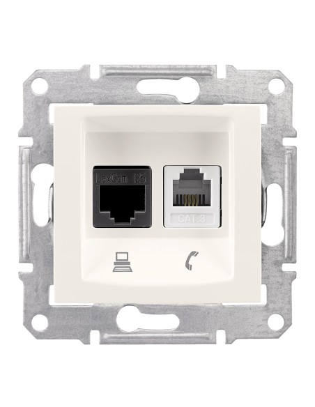 Sedna gniazdo telefoniczne - komputerowe kat.5E krem SDN5100123