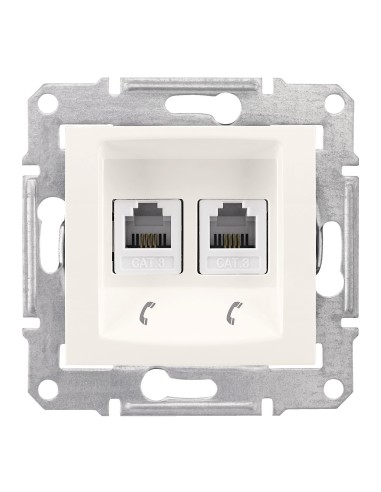 Sedna gniazdo telefoniczne podwójne krem SDN4201123