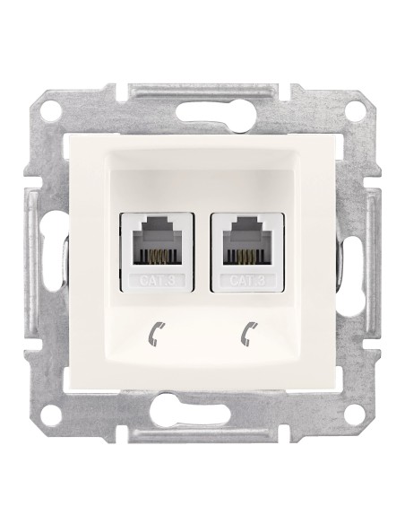 Sedna gniazdo telefoniczne podwójne krem SDN4201123