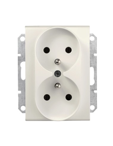 Sedna gniazdo podwójne 2x2p+z krem do ramki SDN2800923