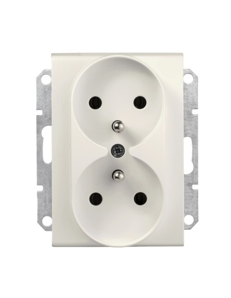 Sedna gniazdo podwójne 2x2p+z krem do ramki SDN2800923
