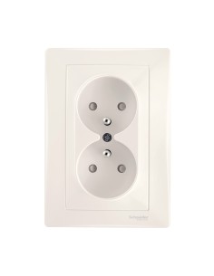 Sedna gniazdo podwójne 2x2p+z kompletne krem SDN2800623 2
