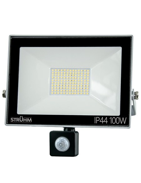 Naświetlacz LED 100W 8000lm IP44 KROMA S z czujnikiem ruchu biały - hurtownia elektryczna Amper.pl