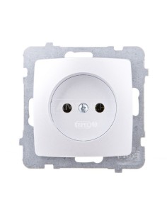 KARO Gniazdo pojedyncze b/u srebrny perłowy GP-1S/m/43