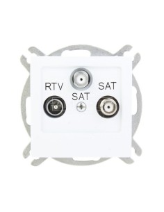 AS Gniazdo antenowe RTV-SAT-SAT białe GPA-G2S/m/00