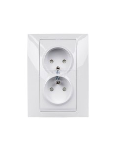 Unica Plus Gniazdo podwójne biel polarna z/u 16A z przesłonami MGU63.069.18