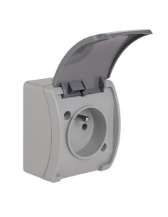 Koala Gniazdo pojedyncze z/u (2P+Z) n/t IP44 popiel z klapką grafit VG 161-08 61.375 2