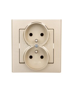 SONATA Gniazdo podwójne z/u szampański złoty GP-2RZ/39