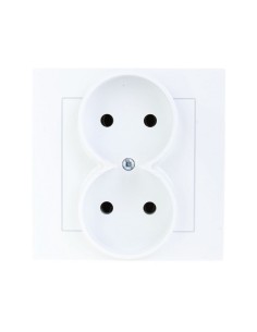 AS Gniazdo podwójne b/u białe GP-2G/00