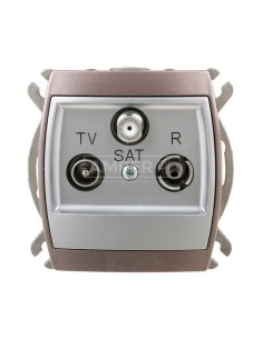 GAZELA Gniazdo antenowe RTV-SAT końcowe srebro/ tytan GPA-JS/m/18/23