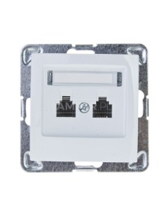 IMPRESJA Gniazdo telefoniczne podwójne RJ11 niezależne białe GPT-2YN/m/00