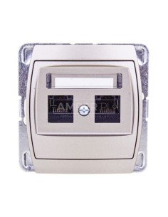 GAZELA Gniazdo komputerowe podwójne 2xRJ45 kat.5e MMC satynowe GPK-2J/K/m/16/16